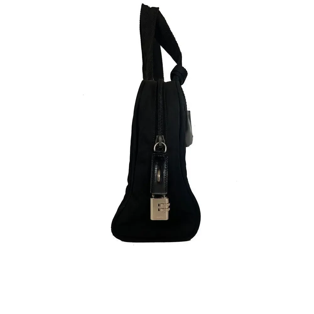 Prada Sport Black Tessuto Nylon Satchel Bag Italy w/ Padlock & Key
